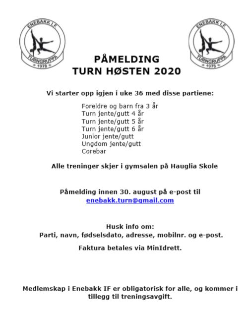 Oppstart i uke 36!
